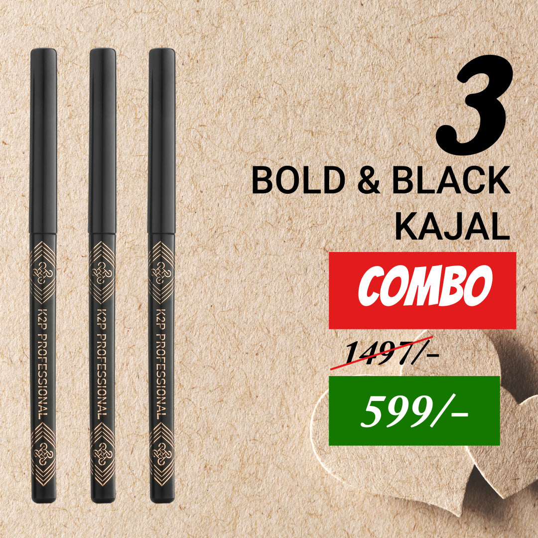 3 Bold & Black Kajal COMBO 1