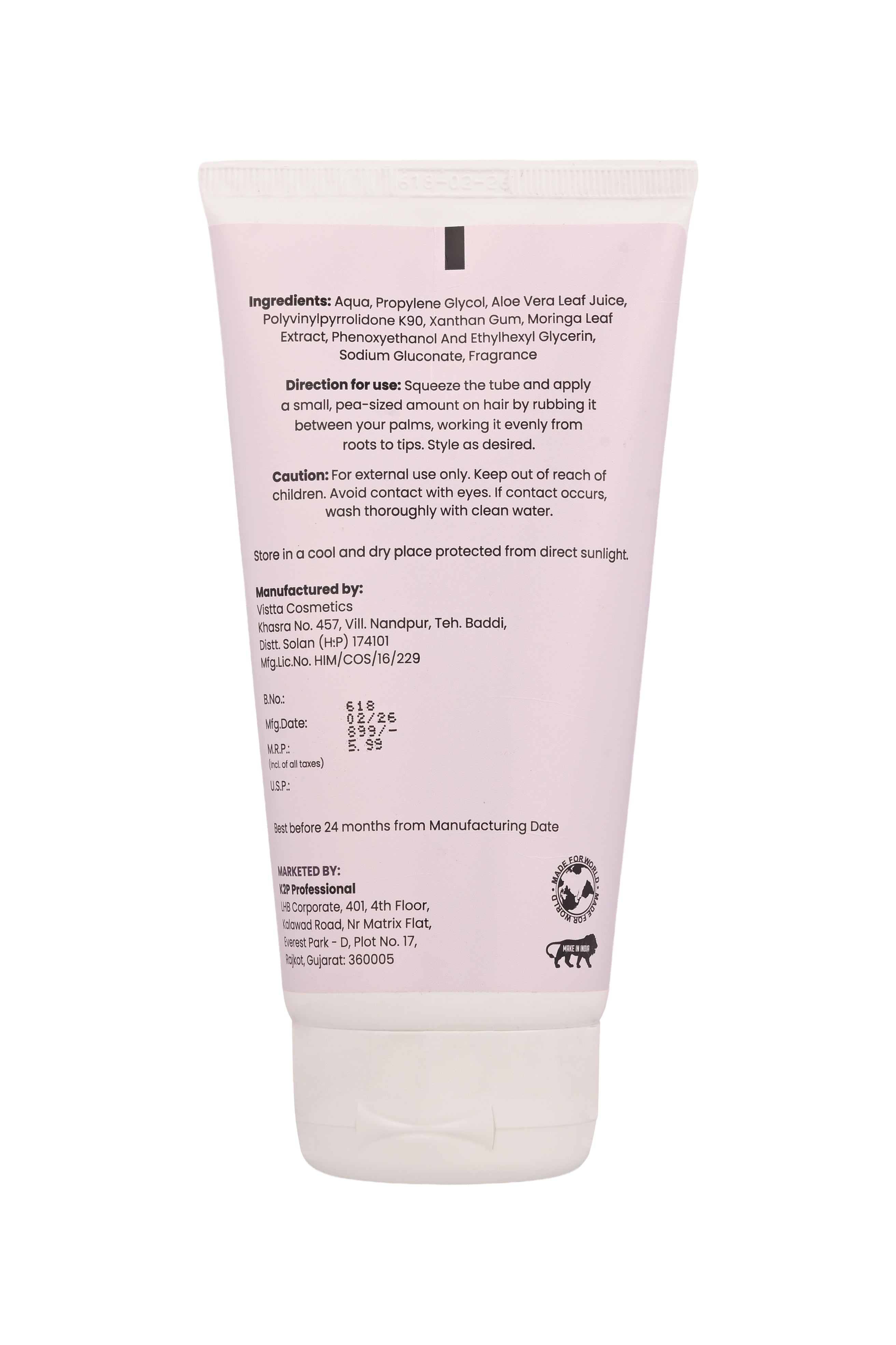 K2P Professional Curl Define Hair Gel – Long Lasting Styling Gel (150 ml) 2